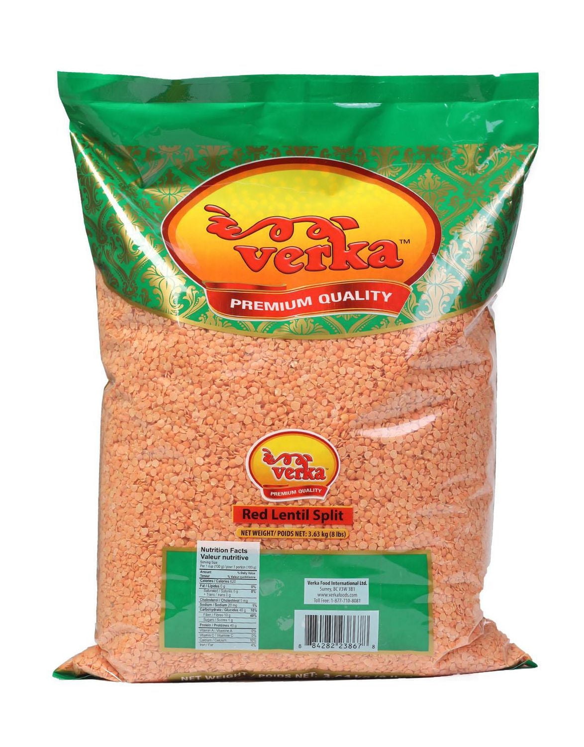 Verka Red Lentil Split, 8lbs
