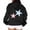 Black, variant on Landzoo One Stylish Women's Hoodies And Sweatshirts Letter Print Drawstring Casual Hooded Sweatshirt With Pocket For Everyday Wear Cozy Breathable Women's Hoodie L