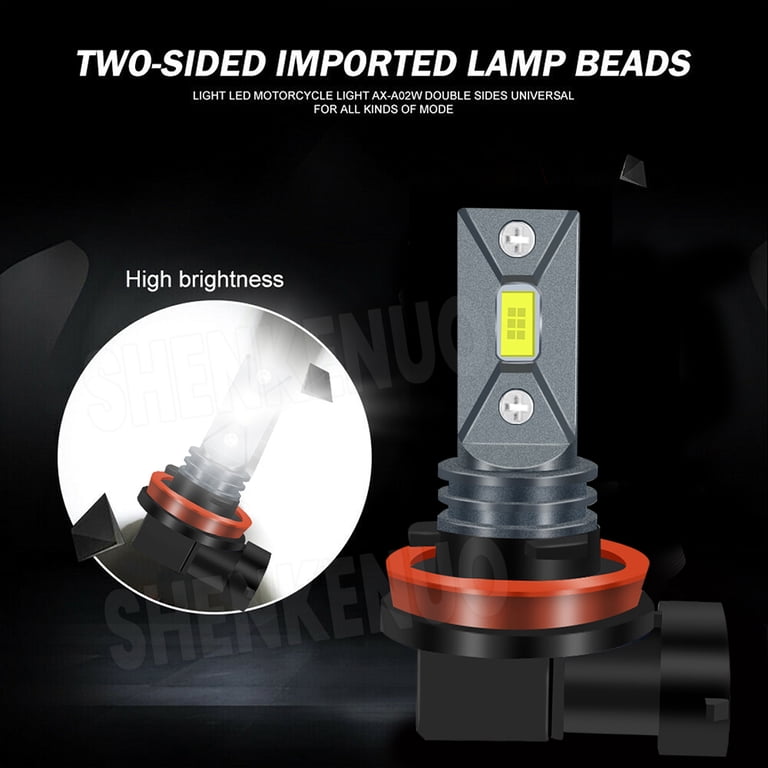H11/H9 LED Headlight Bulbs 6000K White for 2010-2023 Kawasaki ZX