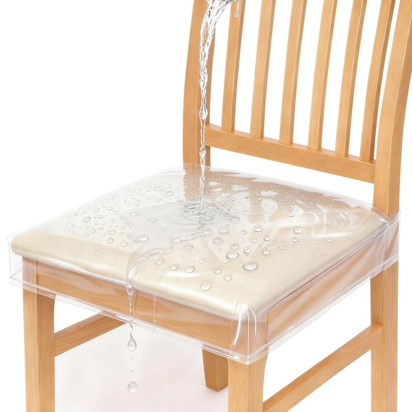 Zipcase Lot de 4 Housses/housses de Chaise de Salle à Manger Résistantes aux Taches, à l'Eau et aux Rayures de Chat, Protège-Chaise Imperméable en PVC 18 X 17 Pouces avec Courroie de Ceinture Ajustable pour la Plupart des Chaises Standard, Ensemble de 4