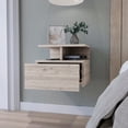 thumbnail image 2 of Gray 2 Shelf Nightstand For A Stylish Bedroom Look Floating With Convenience, 2 of 4