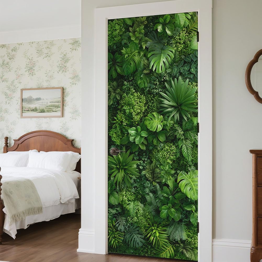 2 Sheet Various Plant Leaves Removable Refrigerator Wraps Self-Adhesive Fridge Stickers Peel and Stick Vinyl Fridge Decals Sticker Multi-color