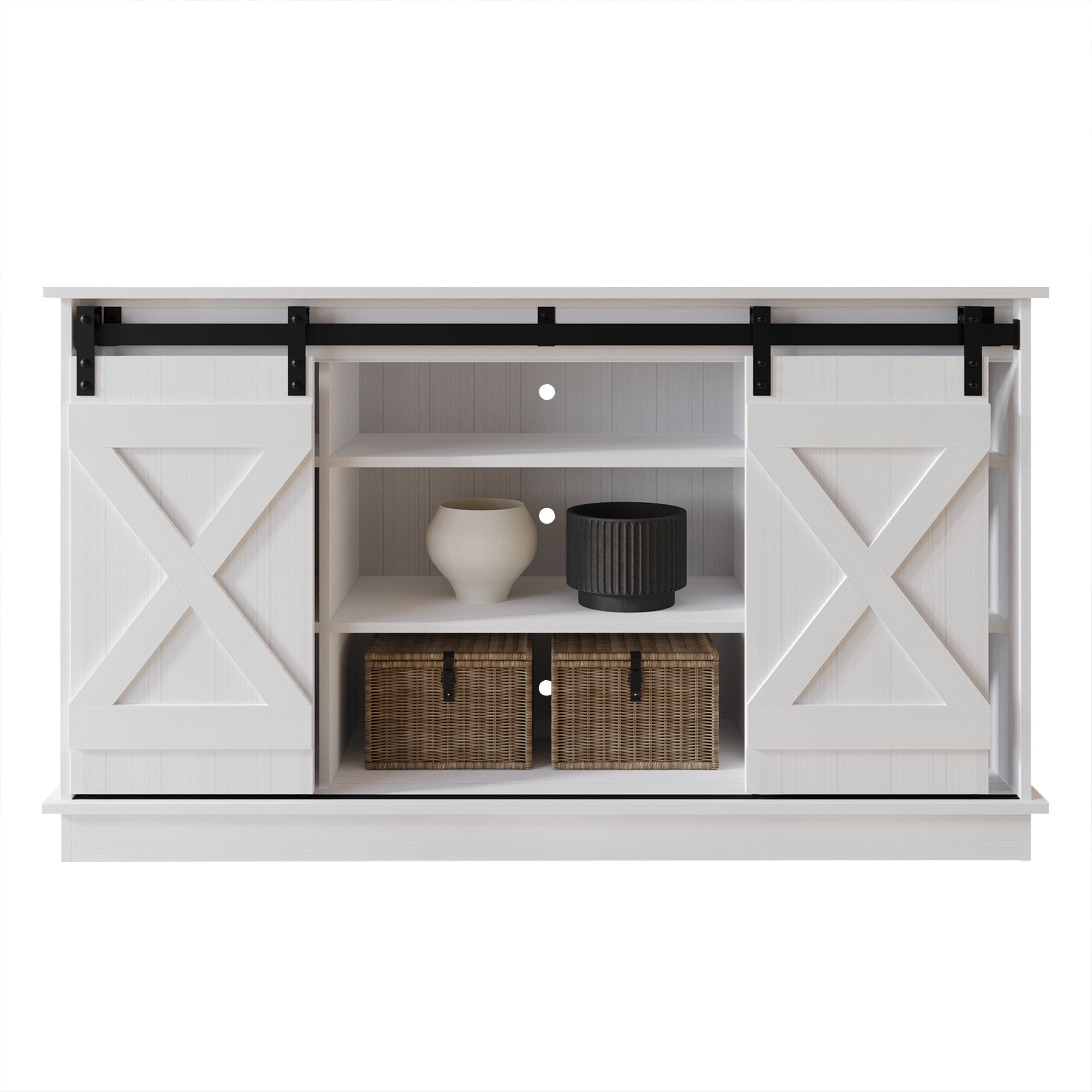 Castle Place Vintage 54" TV Stand Console for TVs up to 65", White