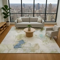 Addison Rugs Mayfield Premium Machine Washable Transitional Abstract Beige Rectangle Rug, 8' x 10'