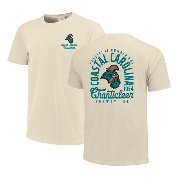 Men's Cream Coastal Carolina Chanticleers Comfort Colors Mascot Overlay T-Shirt