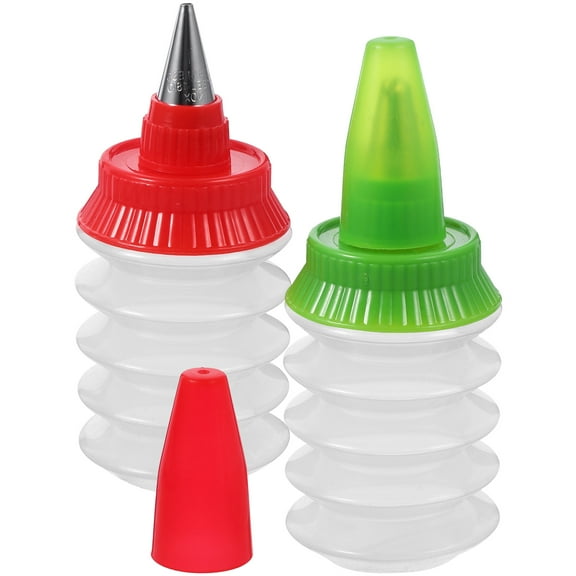 ELAYARD Set of 2 Reusable Cookie Decorating Bottles, Safe PP Material, Lightweight, Portable, Perfect for Icing and Decorating