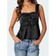 thumbnail image 5 of LMLYSoH Women Babydoll Tank Tops Slim Lace Trim Square Neck Sleeveless Backless Crop Shirt Summer Streetwear, 5 of 9