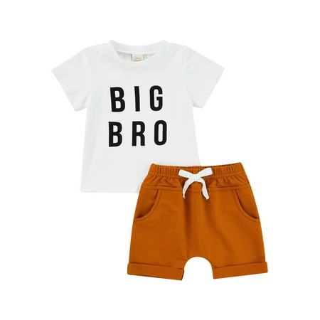 

Imcute Newborn Baby Boy Clothes Summer Short Sleeve T-shirt Tops Shorts Casual 2Pcs Outfits White 6-12 Months