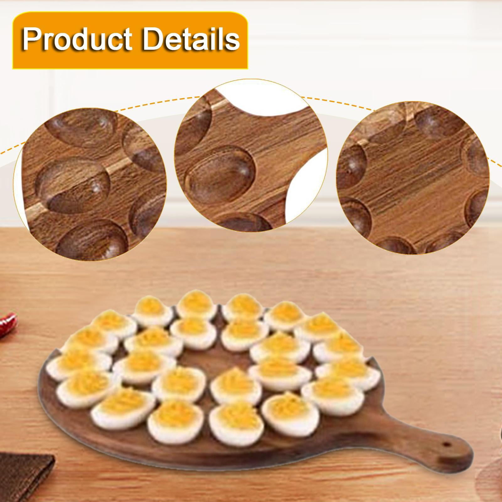 Fiocias Deviled Egg Platter Charcuterie Board Deviled Egg Tray Container with Handle for