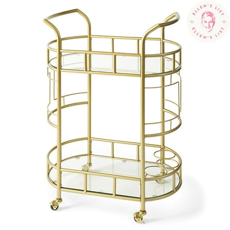 - Better Homes & Gardens Fitzgerald 2-Tier Serving Cart, Gold