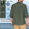 thumbnail image 5 of POENTAB Mens Safari Work Shirts Long Sleeve Hiking Fishing Tops UPF 50+ Quick Dry Camping Travel Button Down Shirt with Pockets, 5 of 10