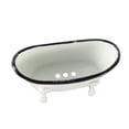 thumbnail image 2 of Foreside Home & Garden White Enamel Soap Dish with Black Distressed Rim – Bathtub & Sink Accessory, 2 of 4