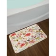 thumbnail image 2 of Floral Bath Mat, Hand Drawn Watercolor Style Flowers Roses Blooms Leaves Romantic Vintage Artwork, Non-Slip Plush Mat Bathroom Kitchen Laundry Room Decor, 29.5 X 17.5 Inches, Multicolor, Ambesonne, 2 of 2