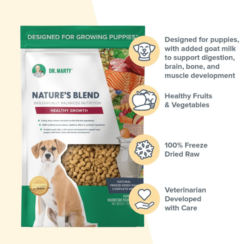 Dr. Marty Nature's Blend Healthy Growth Freeze Dried Raw Food for Puppies, 6-oz (3 pack)
