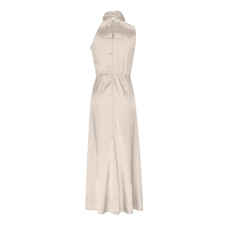 YWDJ Semi Formal Dresses for Women Party Dress Summer Casual Sleeveless  Fashion Round Neck Solid Vest Long Graduation Dress Gift for Wedding Guest  Evening Party Graduation Birthday Party Tea Party - Walmart.com