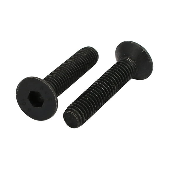 Unique Bargains 2pcs M6x30mm Flat Countersunk Head Hex Socket Left Hand Thread Bolt DIN7991
