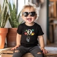 thumbnail image 2 of Olive Loves Apple 2nd Birthday Rocket Astronaut Themed T-Shirts with Moon Balloon and Planets for Boys and Girls Black Shirt 2T, 2 of 7