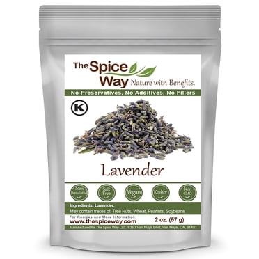 The Spice Way Lavender Flowers - Dried Flower Buds for Tea and Culinary Use - 2 oz.