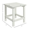 thumbnail image 3 of Adirondack Style White HDPE Patio End Table - Versatile 2-Tier Side Coffee Table for Porch, Balcony, Poolside - Weather-Resistant & Durable Outdoor Furniture, 15" x 15" x 18", 3 of 7