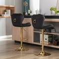 thumbnail image 6 of 24-33Inch Velvet Bar Stools, Counter Height Adjustable Swivel Barstools High Bar Chairs with Back & Golden Metal Base, Stools Chair Footrest for Kitchen Island, Cafe, Bar, Bar Counter(Black,Set of 8), 6 of 8