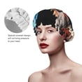 thumbnail image 2 of Kdxio Playful Colorful Dragons Flowers Print Shower Cap for Women,Elastic and Reusable,Double Waterproof Layers Bathing Hat, 2 of 6