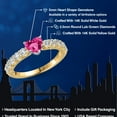 thumbnail image 2 of Gem Stone King 14K Two Tone Gold Pink Created Sapphire and Lab Grown Diamond Engagement Ring for Women | 1.25 Cttw | Heart Shape 5MM | Gemstone September Birthstone | Size 6, 2 of 6
