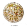 thumbnail image 3 of 16 Inch Inflatable Glitter Beach Balls, 1PCS Swimming Pool Balls Inflatable Beach Ball with Gold Confetti Blow up Balloon Toys for Birthday Summer Pool Party Graduation Wedding Xmas(Yellow), 3 of 9