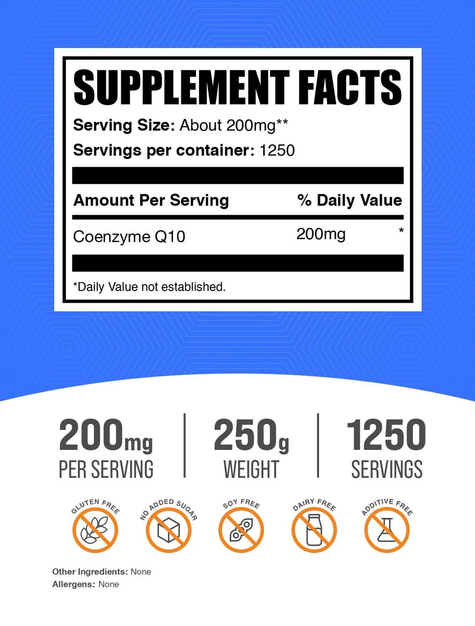 BulkSupplements Coenzyme Q10 (CoQ10) Powder - 200mg per Serving - 250 Grams (8.8 oz) - 1250 Servings