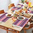 thumbnail image 2 of Tribal Artistic Earthy Boho Chic Flax Placemats Set of 4, 12x18 Inch Vintage Rustic Nordic Style Ethnic Patterns, Washable Style Table Mats for Kitchen or Dining, 2 of 6