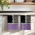 thumbnail image 7 of Purple Black Kitchen Towels Set of 4, Farmhouse Striped Modern Abstract Art Absorbent Dish Towels for Kitchen, Microfiber Hand Towel, Quick Drying Tea Towel for Cleaning Decorative Dishcloths, 7 of 7