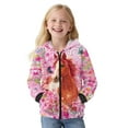 thumbnail image 4 of Chririnla Flowers Horse Zip Up Hoodie for Boys and Girls - Trendy Fall Hooded Jacket with Pockets for School and Casual Fluffy Sweatshirts for boys, 4 of 7