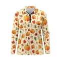 thumbnail image 4 of Yuyamidu Pumpkin Women's Quarter Zip Golf Shirt Maple Leaves Long Sleeve Athletic Tennis Shirts Thanksgiving Fall Workout Outfits Size XL, 4 of 8