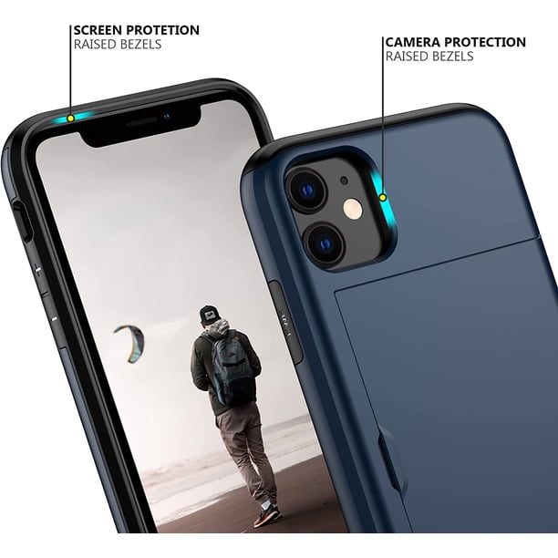 for iPhone 11 Pro Max Case with Card Holder Heavy Duty Protective