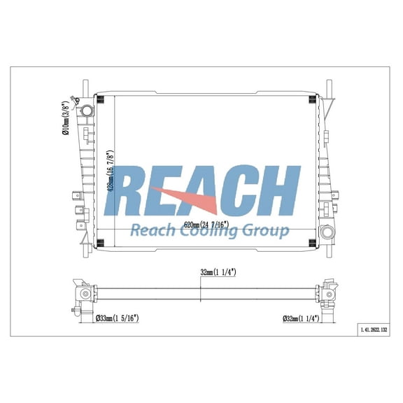 REACH 41-2622 Radiator for 08-02 Jaguar X-Type, Automotive Radiator Replacement Part