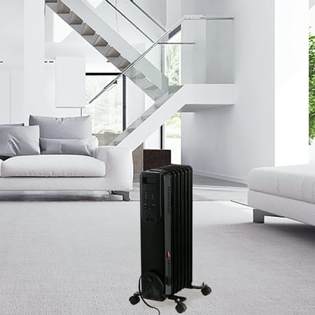 Digital Oil Filled Radiator Heater, with Remote Control 1500 W 12 hr Timer TIP-OVER Overheat protection