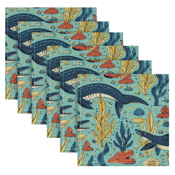 Qxltty Marine Beasts Napkins 20×20in Perfect for Parties Dinners Weddings Cocktail Housewarming Cloth Napkins Set of 6