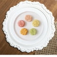 thumbnail image 2 of CHUNYAN Pink Silicone Placemat with round flower design, 34cm, oil resistant, vintage, kitchen table mat, 2 of 4