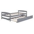 thumbnail image 3 of Noble House Lune Twin Size Platform Bed with Twin Trundle, Solid Pine Wood Space-Saving Guest Bed, Gray, 3 of 7