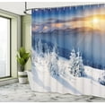 thumbnail image 5 of Ambesonne Winter Shower Curtain, Tops Dramatic Sky Alpine, 69"Wx75"L, White Blue Apricot, 5 of 5
