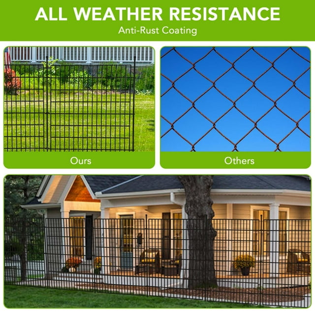 BeesClover Outdoor Garden Fencing Decorative Garden Fence Rustproof Metal Wire Animal Barrier Fence for Dogs, Rabbits, Landscape Edging, and Patio
