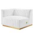 thumbnail image 4 of Modular Loveseat Sofa Couch, White Gold, Velvet, French Living Lounge Cafe Lobby Hospitality Restaurant, Modern Contemporary Boutique HB34162, 4 of 11