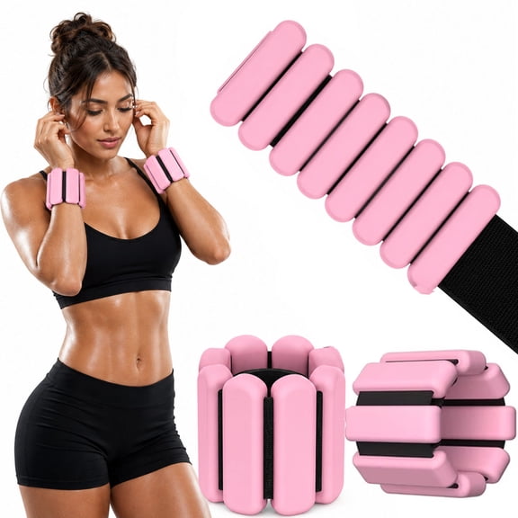 Wrist Weights Set of 2, Wearable Arm & Leg Weights for Women & Men, Adjustable Wrist Ankle Weights for Walking, Yoga, Swimming, Gym, 1lb