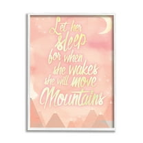 Stupell Industries Let Her Sleep Pink Water Color Mountains, 24 x 30,Design by Kimberly Glover