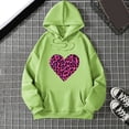 thumbnail image 2 of Wang6 White Oversized Graphic Hoodies for Womens Loose Fit Heart Printed Pullovers Sweatshirts Girls Trendy Fall Long Sleeve V Neck Tops with Pocket Green XXL, 2 of 3