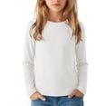 thumbnail image 3 of Arshiner 3 Pack Girls Long Sleeve Shirts Kids Basic Tees Layering Clothes Tagless | Cozy, Breathable & Soft, 7-16Y, Reinforced Rib-knit Neck Cuffs Hem, Perfect for School Daily Wear, 3 of 6