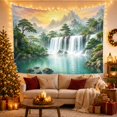 thumbnail image 3 of Waterfall Mountain Landscape in Misty Sunset, Serene Japanese Inspired for Nature Lovers, Scenic Wall Art, Housewarming Gift Tapestry Wall Hanging for Bedroom and Living Room, 3 of 7