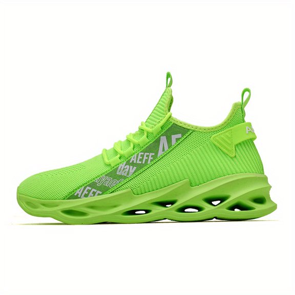 2026 New Style Casual Breathable Fly-Woven Sneakers, Lightweight Trendy Running Shoes, Cross-Border Blade Style Large Size Men's Shoes