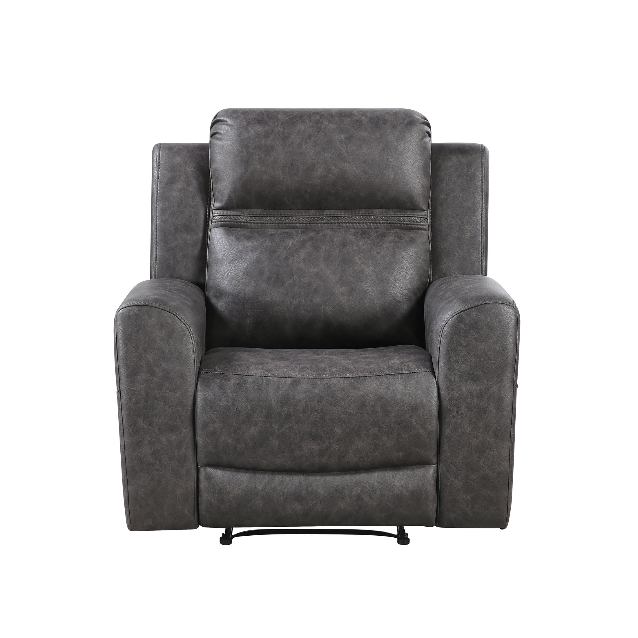 OakvillePark Vensley Microfiber Manual Reclining Chair, Charcoal