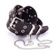 thumbnail image 5 of Cinturón punk de cuero para mujer con doble ojal y cadena Blanco Sunnimix, 5 of 7