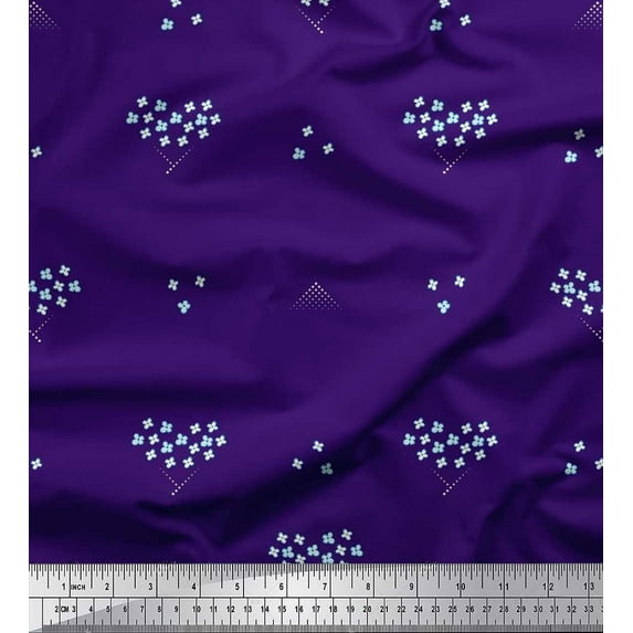 Soimoi Cotton Jersey Fabric Dot & Floral Artistic Print Fabric by the Yard 58 Inch Wide